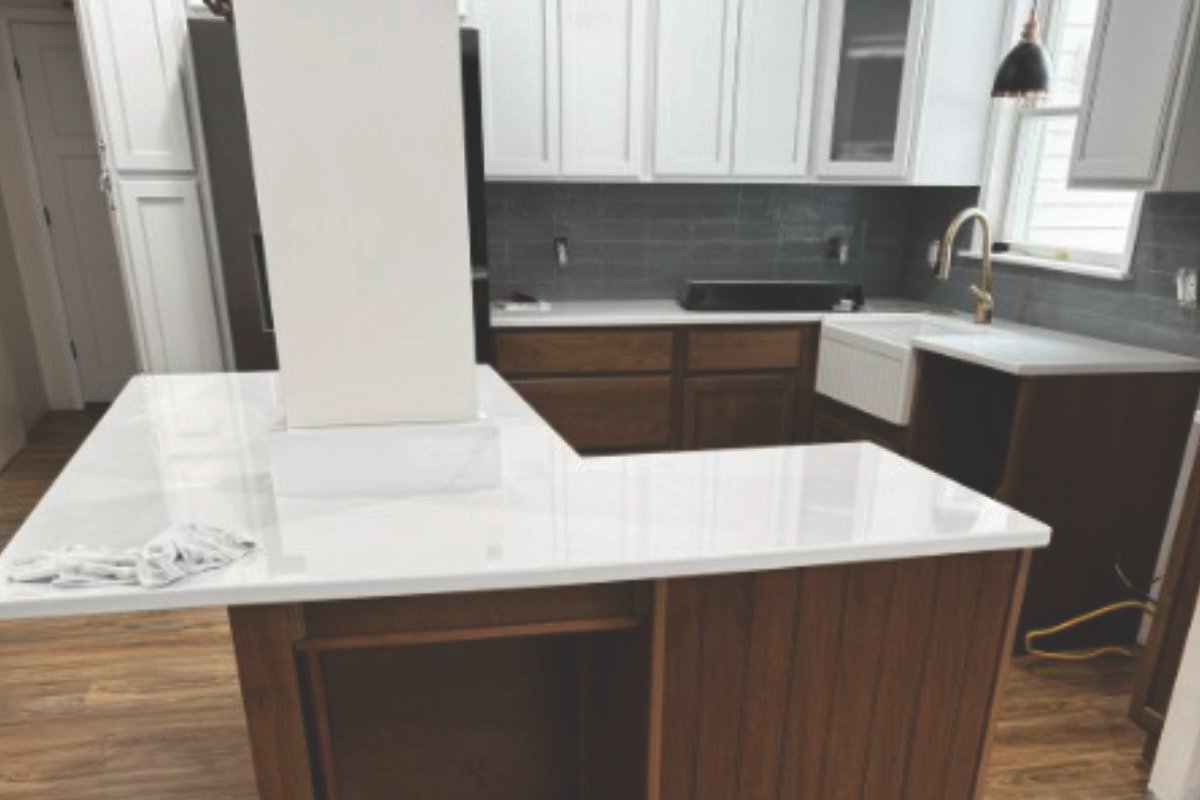 Modern kitchen remodel with new cabinetry and countertops